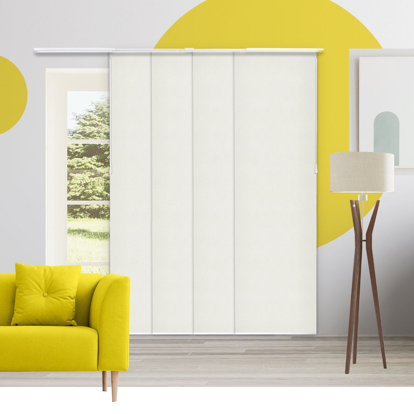 Adjustable Cordless Blackout Panel Track Blinds, Melrose Silver - 46"-86"W X 0"-96"H