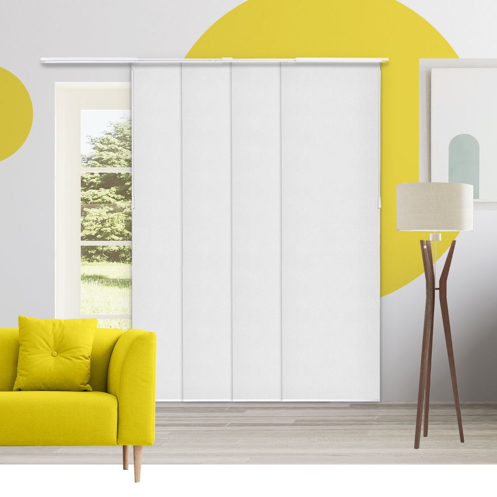 Adjustable Cordless Blackout Panel Track Blinds, Melrose White - 46"-86"W X 0"-96"H