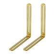 thumbnail image 1 of Adjustable Corner Code, 2 Pack 165x200mm - Stainless Steel 90-degree L-Shape Corner Brace, for Fixed (Gold), 1 of 5