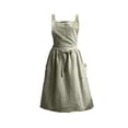 thumbnail image 1 of Adjustable Cotton Apron with Large Pockets Cross Back Design Full Coverage Cooking Baking Kitchen Workwear, 1 of 2