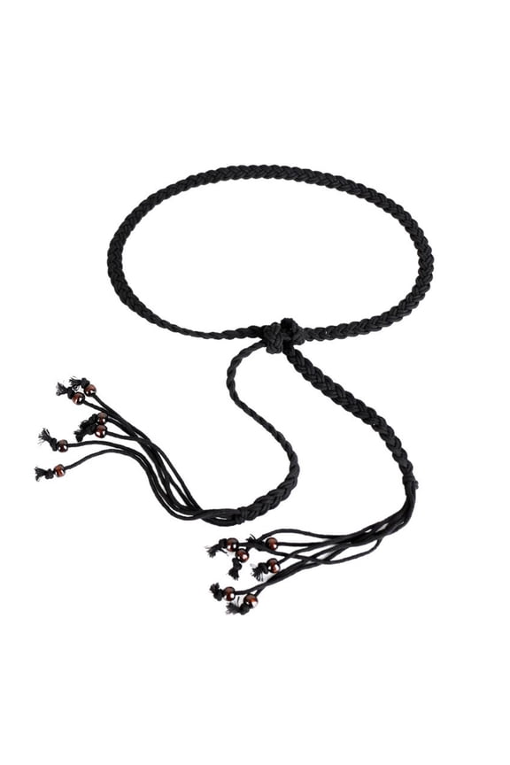 Adjustable Cotton Crochet Belt Braided Waist Rope for Women Casual & Festival Wear Flexible Sizing Accessory