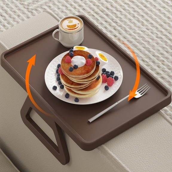 Adjustable Couch Arm Tray, Plastic Rotating Sofa Armrest Tray Table