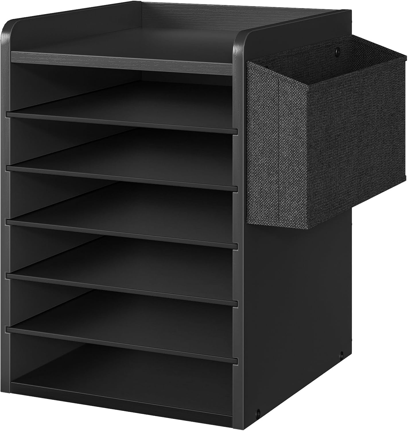 Paper Work Cubbies Adjustable Countertop Mail Sorter, 6 Tier Wooden Paper Organizer ...