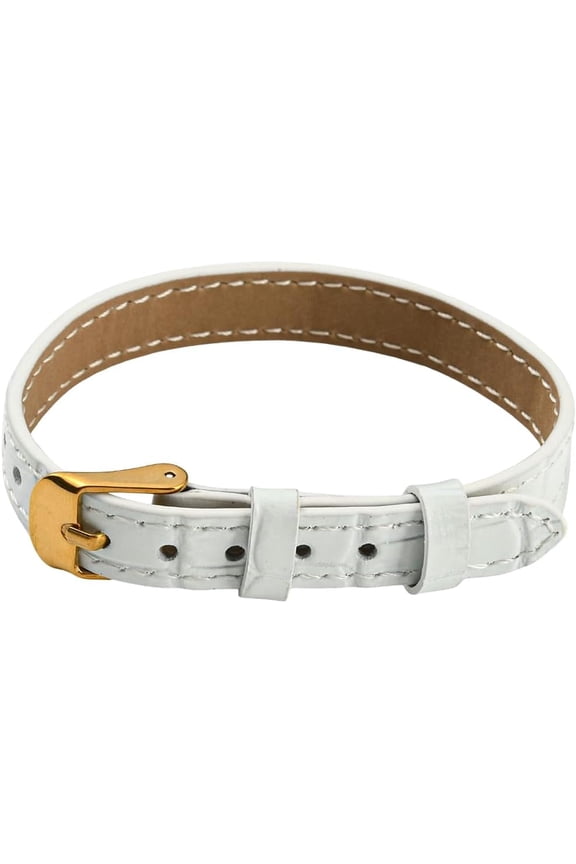 Adjustable Cowhide Leather Cuff Wristband Watchband Design Genuine Leather Vintage Wrap Bracelet Belt Bangle with Gold Stainless Steel