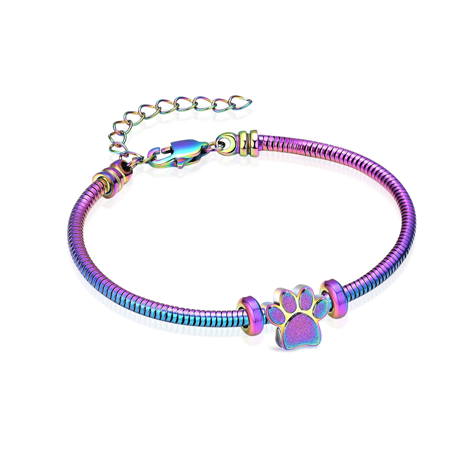 Adjustable Cremation Bracelet for Pets Ashes Dog / Cat Paw Print Urn ...