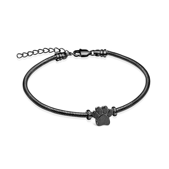 Adjustable Cremation Bracelet for Pets Ashes Dog / Cat Paw Print Urn Bangle Stainless Steel Memorial Urn Jewelry Keepsake Urn Bracelet