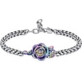 thumbnail image 1 of Adjustable Cremation Jewelry Rose Flower Urn Bracelet for Ashes for Women Urn Keepsake Memorial Bracelet Urn Bangle Ashes Holder, 1 of 7