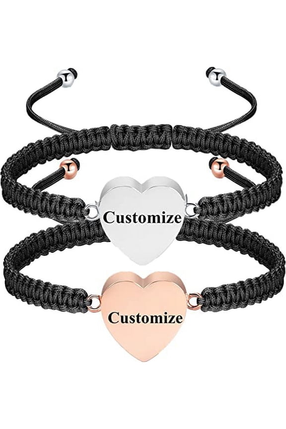 Adjustable Cremation Memorial Urn Bracelet - Stainless Steel Cremation Manmade Braided Urn Bracelet Urn Bracelet Keepsake Urn Bracelet for Ashes with Fill Kit