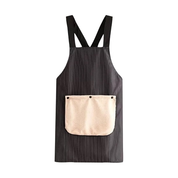 Adjustable Cross Back Apron with Large Front Pocket Cross Back Design Durable Criss Cross Apron for Kitchen Cooking Baking Black