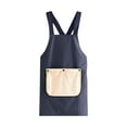 thumbnail image 1 of Adjustable Cross Back Apron with Large Front Pocket Cross Back Design Durable Criss Cross Apron for Kitchen Cooking Baking Dark Blue, 1 of 3