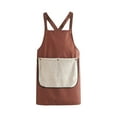 thumbnail image 1 of Adjustable Cross Back Apron with Large Front Pocket and Pinstripe Pattern Suitable for Cooking Baking Gardening Crafting, 1 of 4