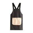 thumbnail image 1 of Adjustable Cross Back Apron with Large Front Pocket and Pinstripe Pattern Suitable for Cooking Baking Gardening Crafting, 1 of 4
