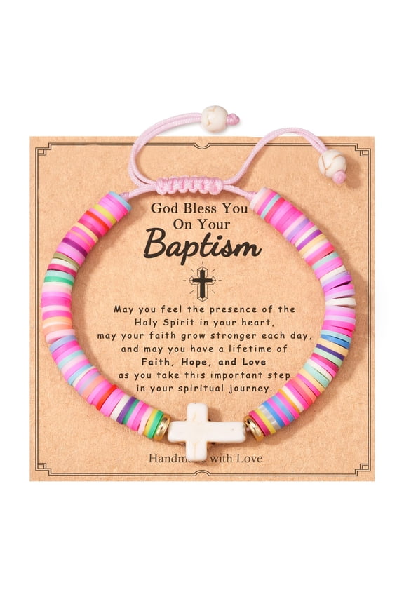 Adjustable Cross Bracelet for Gir, Kindergarten Preschool Graduation Baptism First Communion Easter Confirmation Gifts