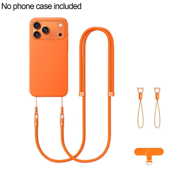 Adjustable Crossbody/Neck Strap for Phone Cases - 7mm Thick Polyester Strap with Metal Clasp and Pendant