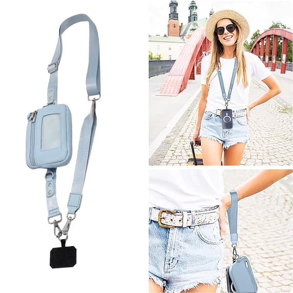 Adjustable Crossbody Phone Lanyard with Wallet - Hands-Free Neck Strap for Smartphones with Zipper Card Pocket, Secure Phone Holder for Travel, Concerts, Work (Universal Fit 6.5")