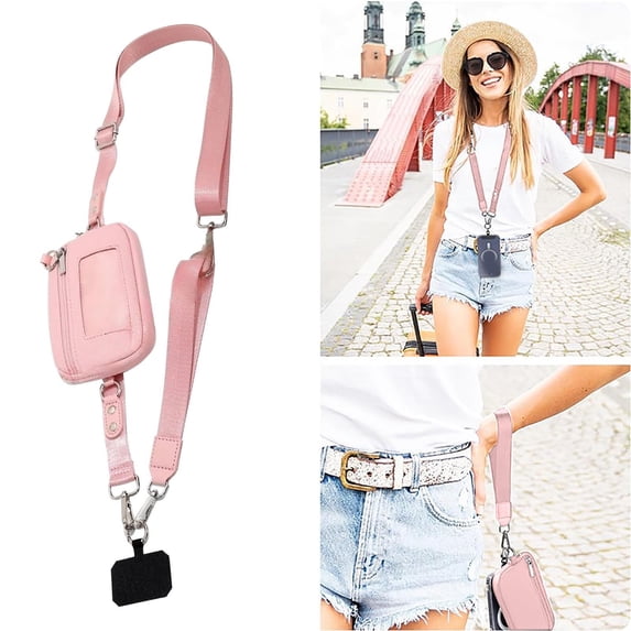 Adjustable Crossbody Phone Lanyard with Wallet - Hands-Free Neck Strap for Smartphones with Zipper Card Pocket, Secure Phone Holder for Travel, Concerts, Work (Universal Fit 6.5")