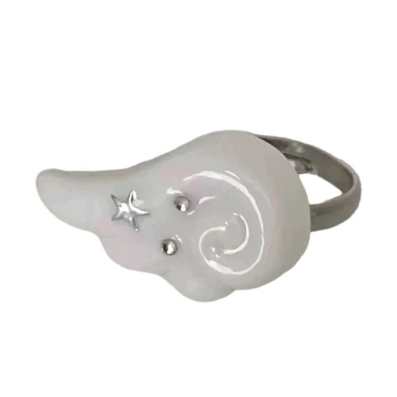 Adjustable Cubic Zirconia Wing Ring Alloy Jewelry Daily Wear Fashion Accessory