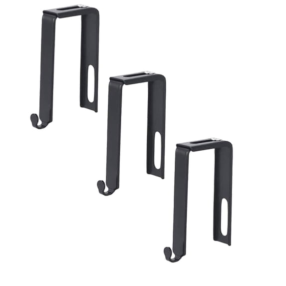 GleamNest Adjustable Cubicle Hangers Adult 3 Hooks Coat Hook Gift Set, Black, 3 Count