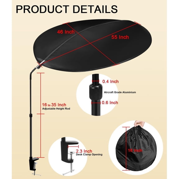 Adjustable Cubicle Shade and Desk Shade, 2025 New Office Cubicle and Desk Shade, Desk Canopy to Block Light and AC Airflow, for Cubicle Cover & Light Shield for Partitions to Block Overhead Light
