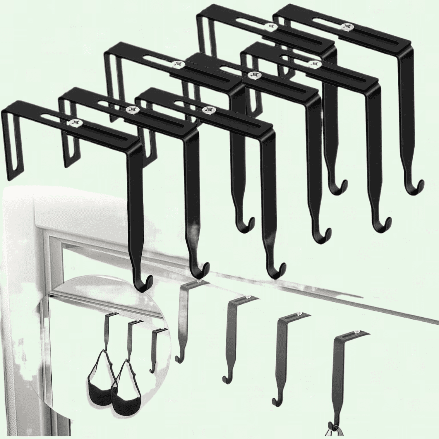 Adjustable Cubicle Universal Partition Hanger Set, Pack of 8, Metal