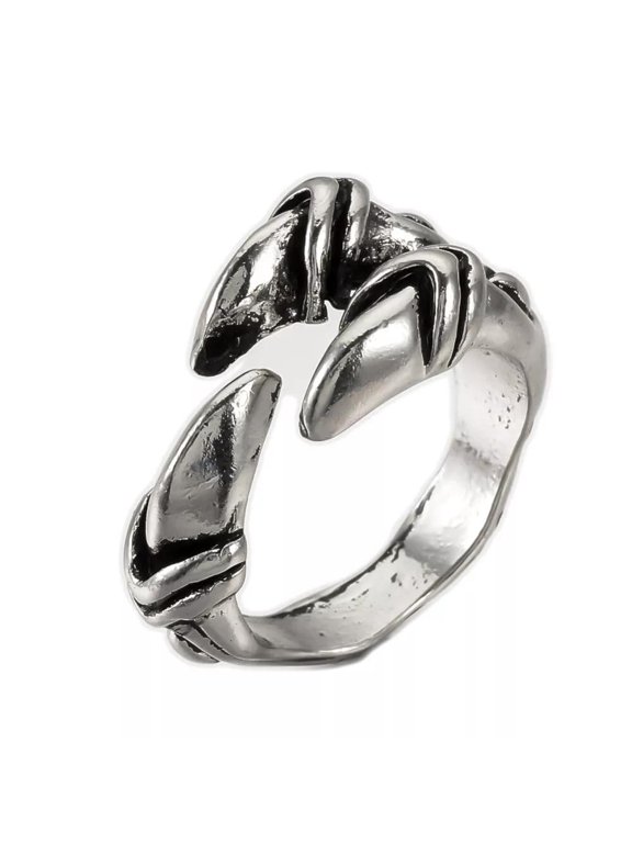Adjustable Cuff Finger Textured Ring Wide B Ring Antique Silver Statement Polished P407
