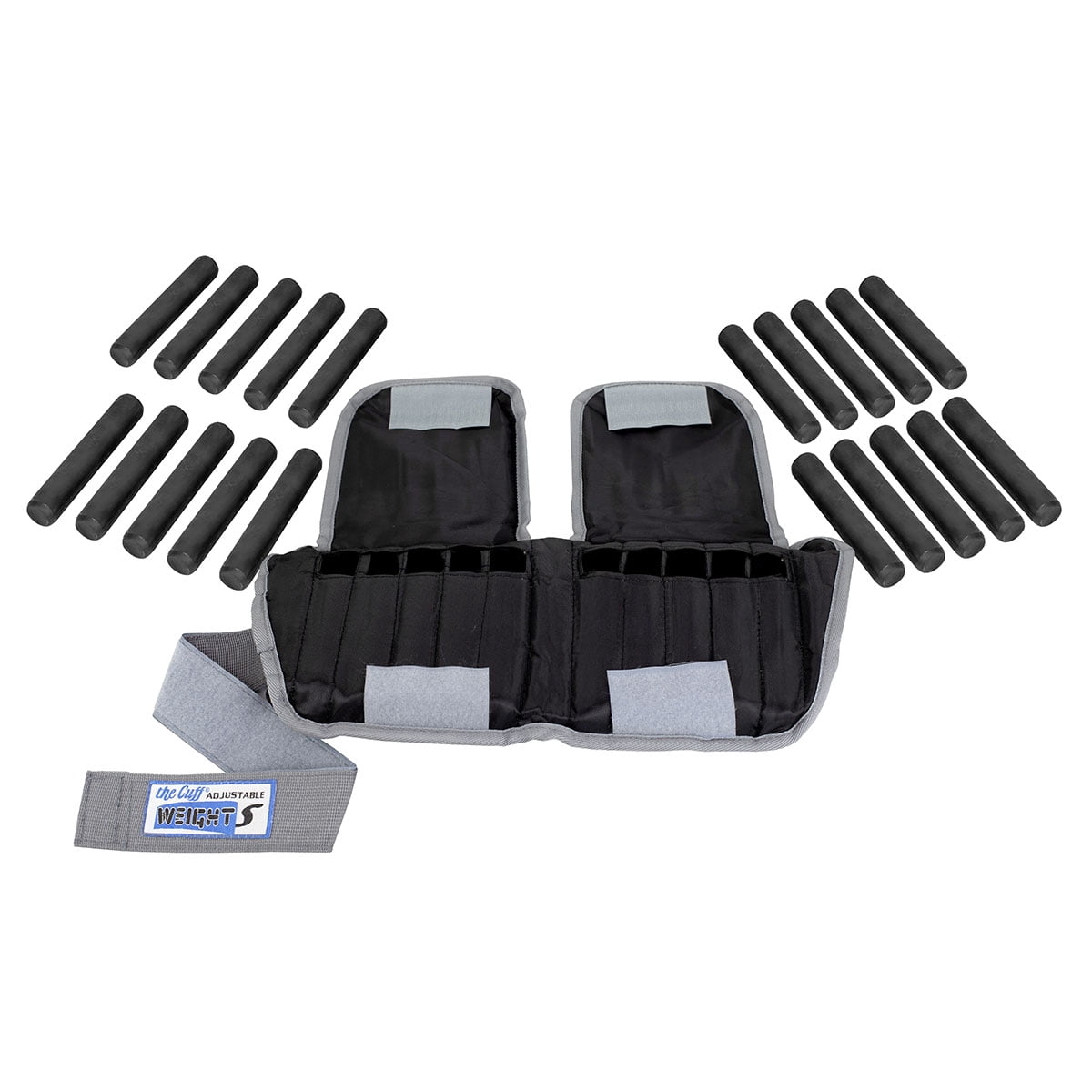 Adjustable Cuff ankle weight - 20 lb - 20 x 1 lb inserts - Black - each