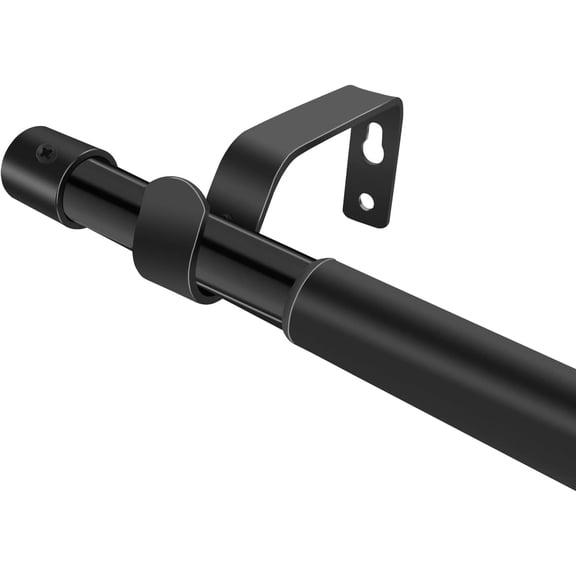 Adjustable Curtain Rod 66-95" in Length, 3/4-inch Black Curtain Pole for Windows, Versatile Drapery Rods Easy to Install in Any Room & Outdoor Patio