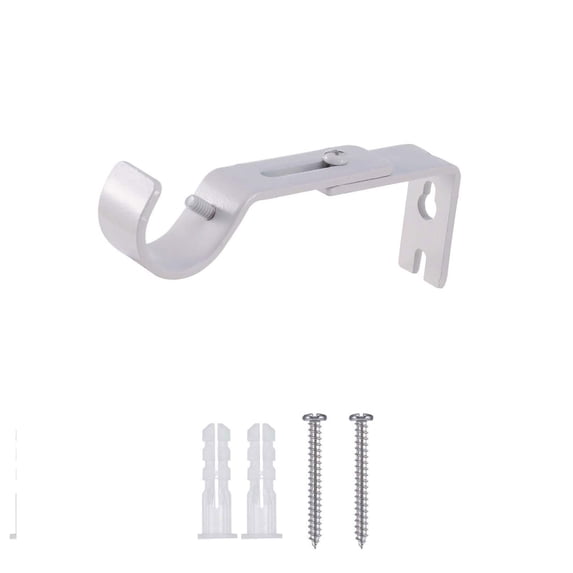 Adjustable Curtain Rod Brackets Holders, Loetky Heavy Duty Metal Window Drapery Rod Brackets, Premium Wall Mounts Holders For 1 Inch Rod, 1Pc