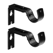 Novashion G88255 3.4 in x 1.6 in x 0.8 in, Steel Adjustable Curtain Rod Brackets Black, 2 Piece