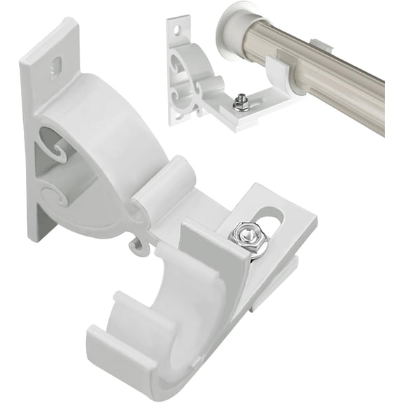 Adjustable Curtain Rod Hooks for 1 Inch Rod, Wall Mount