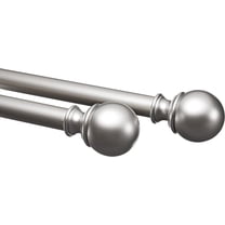 Adjustable Curtain Rod, Round Trim, 1" Rod, Nickel, 72" to 144" (1 Pack)