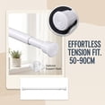 thumbnail image 1 of Adjustable Curtain Rod Tension with Spring Mechanism, White Renter Friendly Small Tension Rod for Bathroom Kitchen Windows, Versatile No Drill Curtain Rod 1 Pack, 1 of 9