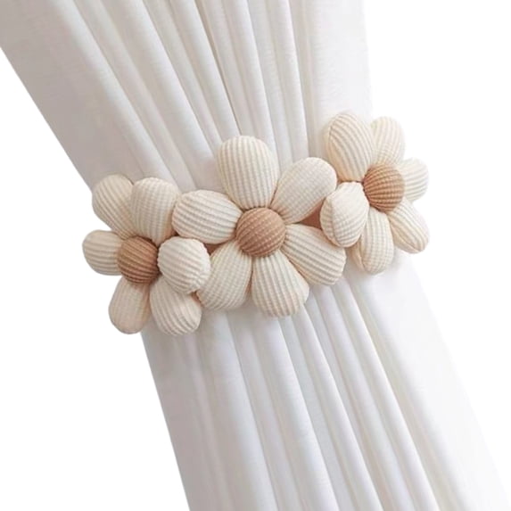 Adjustable Curtain Rope Holder with Flower Design and Button Elastic ...