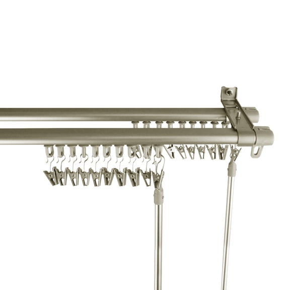 Adjustable Curtain Track Double Rod 28-48" - Silver