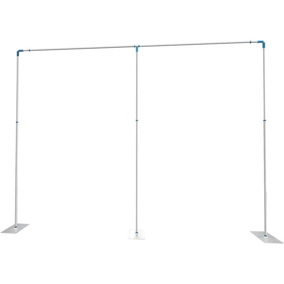 Adjustable Curved Pipe and Drape Backdrop Support Kit w/Weighted Steel Base Telescopic Pole Pipe Drape Balloon Column Arch Curtain Frame Set Design for Ceremony Birthday Party (10ft*20ft)