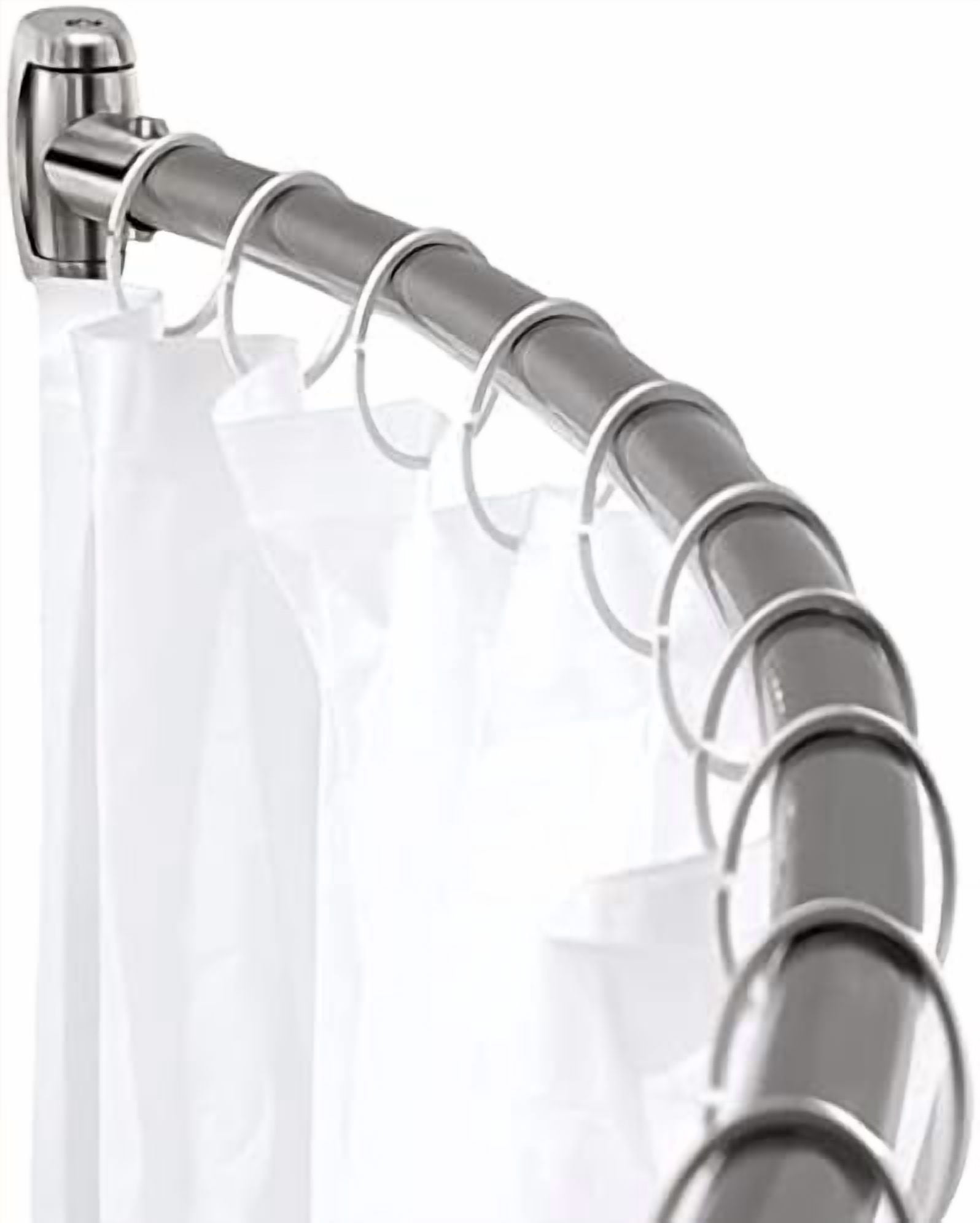 Adjustable Curved Shower Rod, 42-72 inches Extra Wide Shower Curtain ...