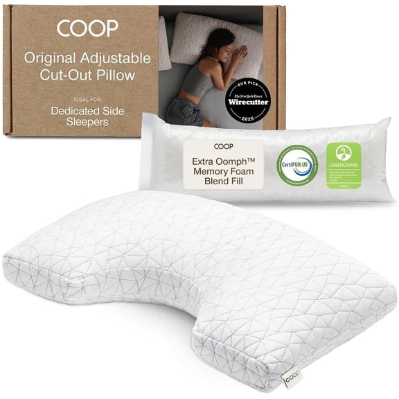 Adjustable Cut-Out Memory Foam Pillow Queen Size Medium Firm for Side Sleepers