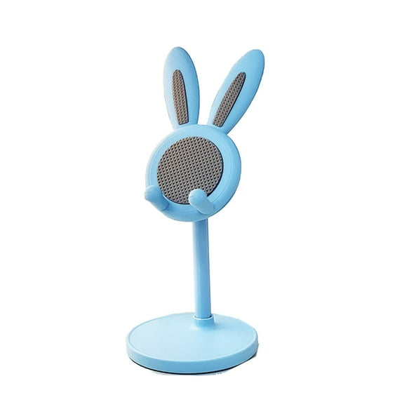 Adjustable Cute Mobile Phone Stand Aluminum Alloy Height Angle Ergonomic Desktop Holder Weighted Base Non-Slip Pad for Cellphone Tablet Desk Accessories Gift Blue 1 Piece