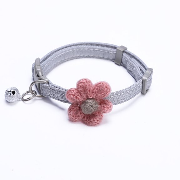 Adjustable Cute Six Petals Flower Bell Decor Cat Kitten Collar Pet