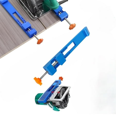 Isasaka Adjustable Circular Saw Cutting Guide with Milling Clamp and Precision Base, Fits 4-6 inch Saws, Blue