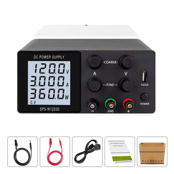 Adjustable DC Power Supply 30V 10A LCD Screen Protect Eyes USB Digital Lab Bench Voltage Regulator Switch ,Safe Reliable to Use
