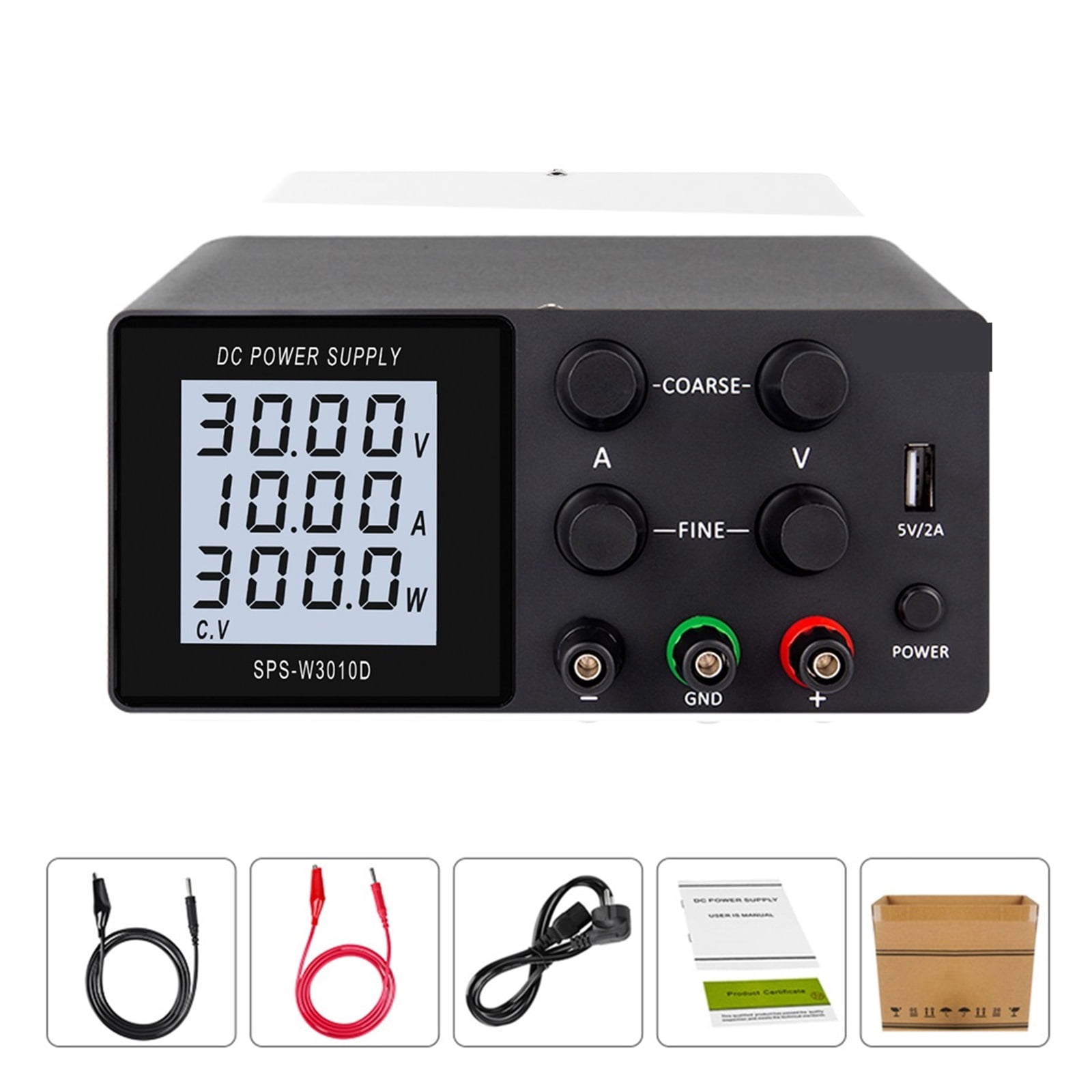 Adjustable DC Power Supply 30V 10A LCD Screen Protect Eyes USB Digital ...