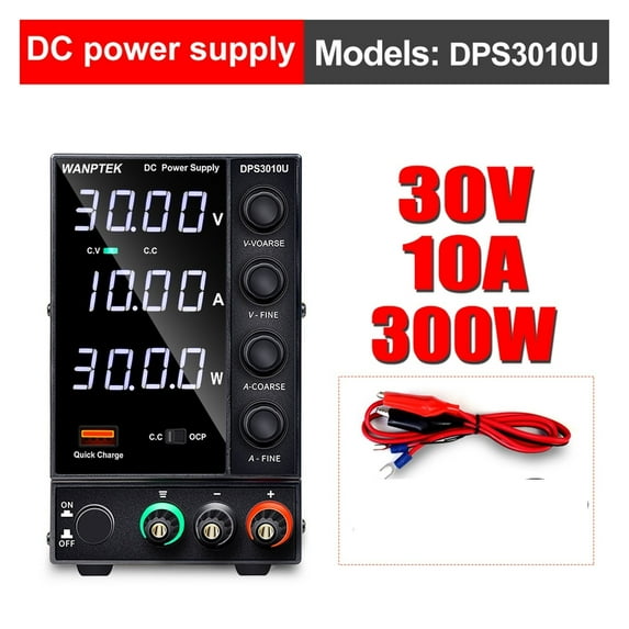 Adjustable DC Power Supply 30V 10A LED Lab Bench Power Source Stabilized Power Supply Voltage Regulator Switch 60V 5A ,Low-loss