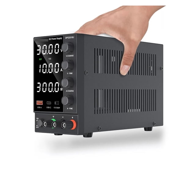 Adjustable DC Power Supply 4 Digit Lab Bench Power Source 30V 10A 5A AC Switching Stabilized LCD Power Supply Regulator DPS3010U