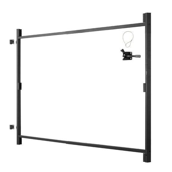 Easy Install Black Gate Building Kit Fits 60-96 in Fence Openings, 4 to 5 ft High