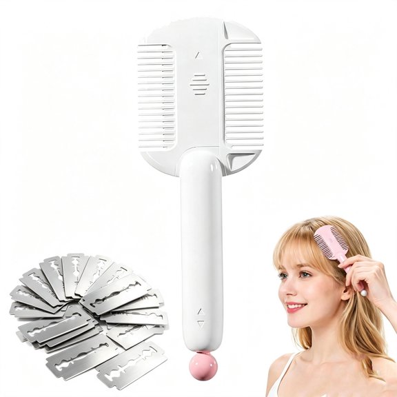 Adjustable DIY Hair Trimming Tool - Home Hair Comb, Stainless Steel Blades with ABS Handle, Easily Create Hairstyle and Texture Control