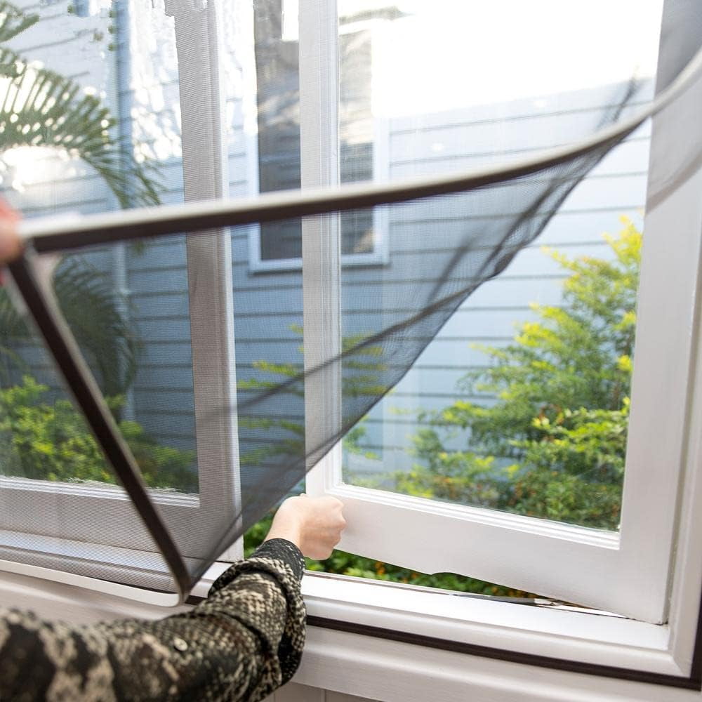 Adjustable DIY Magnetic Window Screen fit Max 70 x 50 inch for Any ...