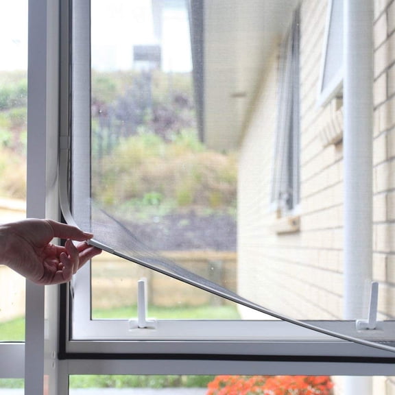 Adjustable DIY Window Screen, 55"x36" White Frame Fiberglass