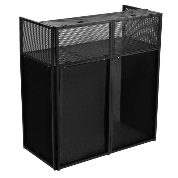 Adjustable DJ Controller Stand 40x20x45 in, Portable DJ Table Stand with Black/White Scrims