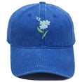 thumbnail image 1 of Under $3 Adjustable Dad Hat AURORADY Hand Embroidered Flower Design Baseball Cap, Blue One Size Baseball Caps, 1 of 4